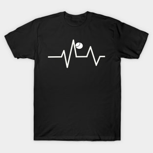 tennis sport lover heart beat shirt T-Shirt